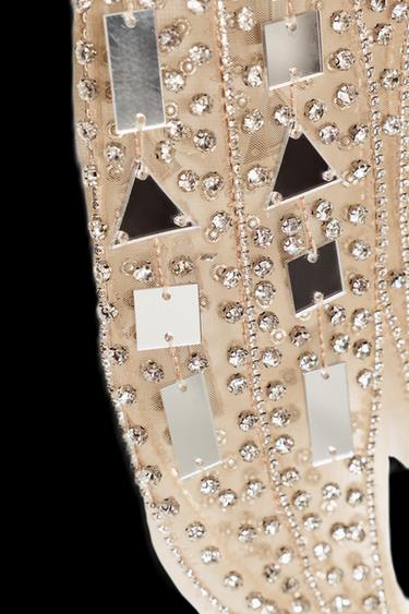 FALDA MIDI LENTEJUELAS - Plata de Zara