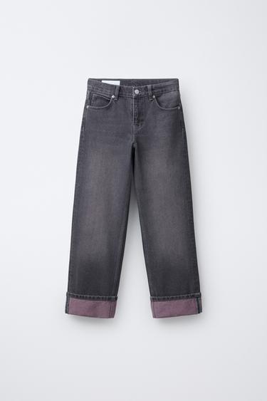 Zara 褪色直筒版牛仔褲 - 灰色 - 圖片 0