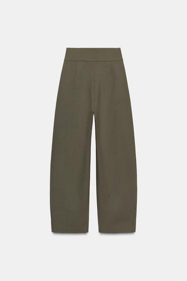 BALLOON TROUSERS WITH PLEATS - Dark khaki by Zara