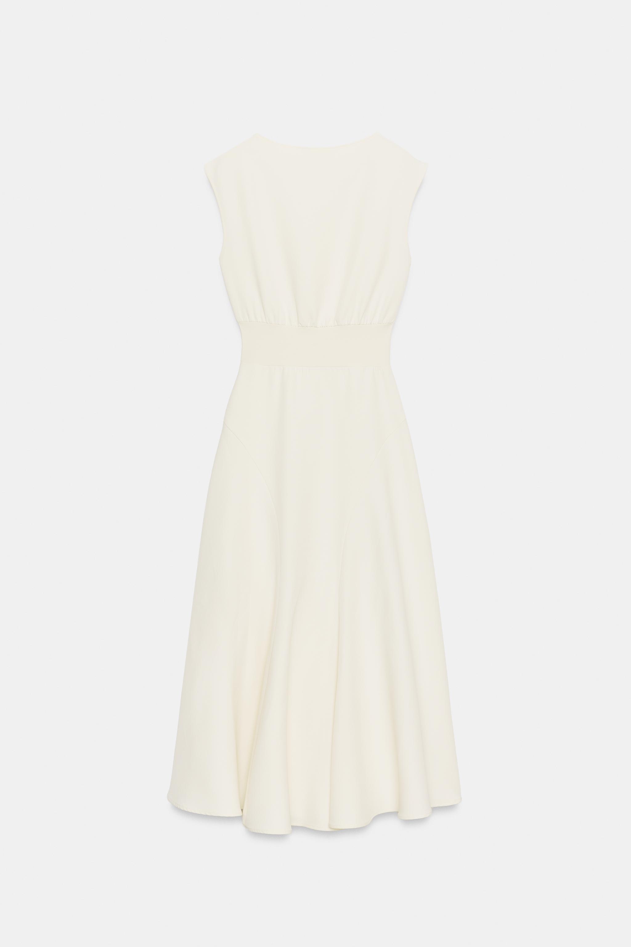 Женские платья Zara CREPE MIDI DRESS — фото 8