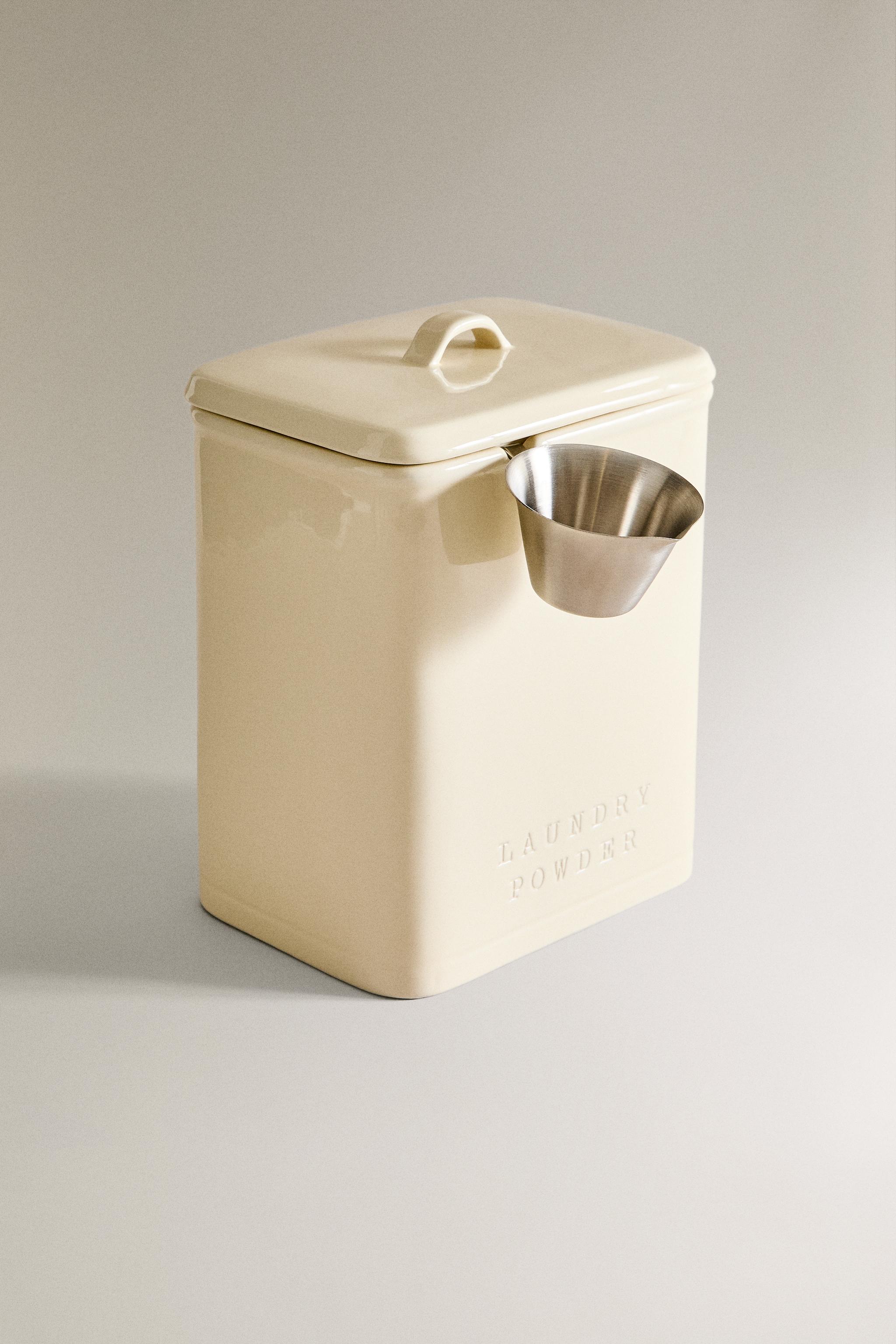 DETERGENT JAR WITH SCOOP — Cream