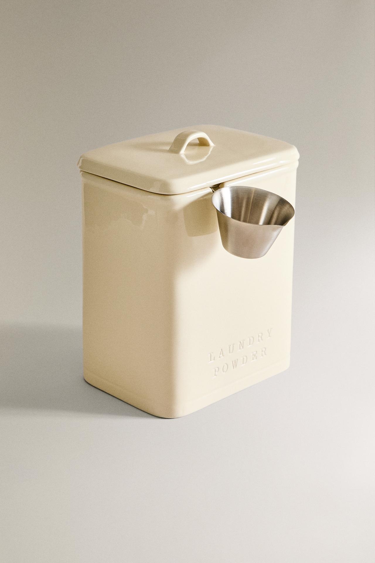 DETERGENT JAR WITH SCOOP — Cream