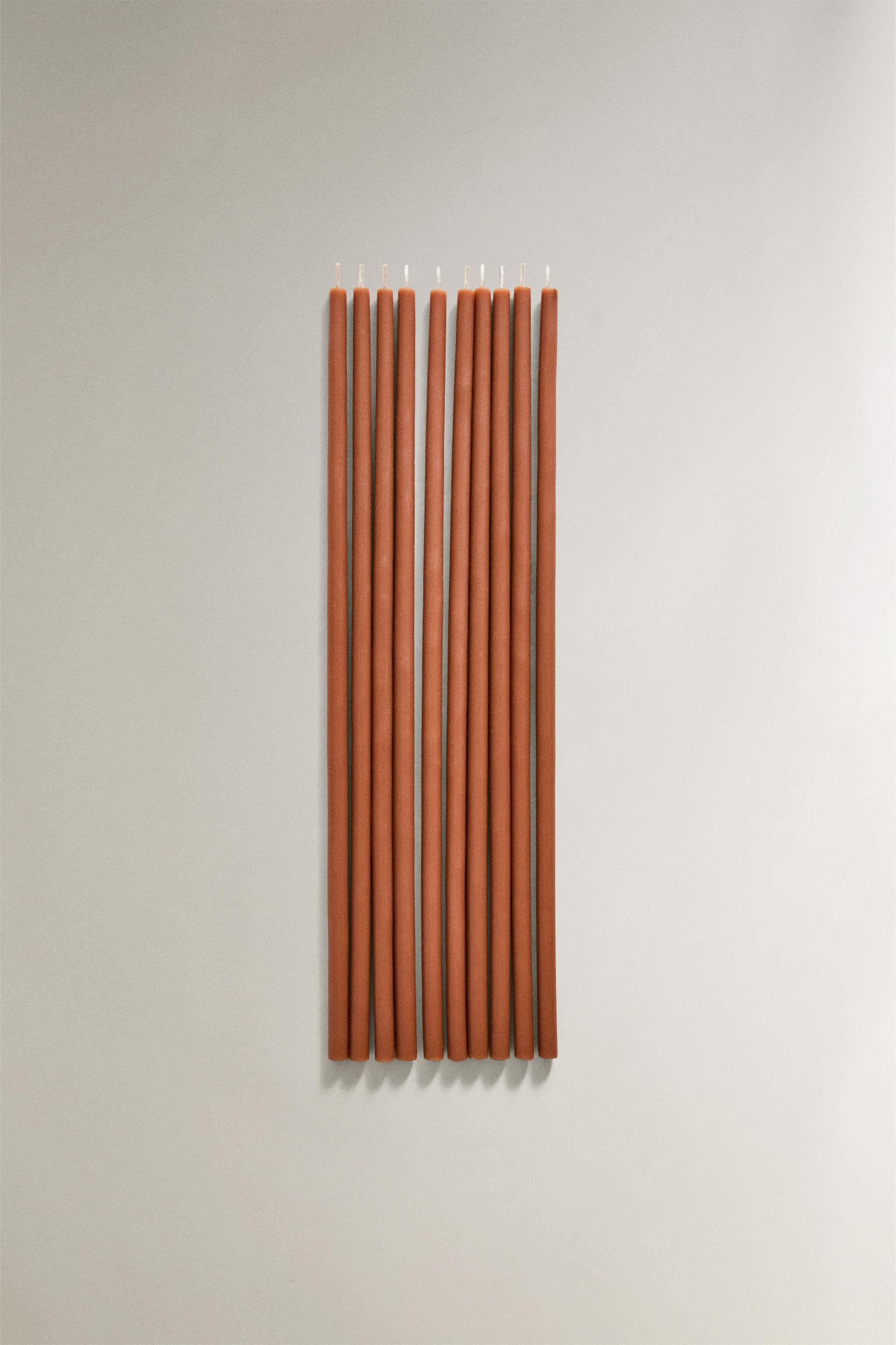 PACK OF TOFFEE DECORATIVE CANDLES (PACK OF 10)