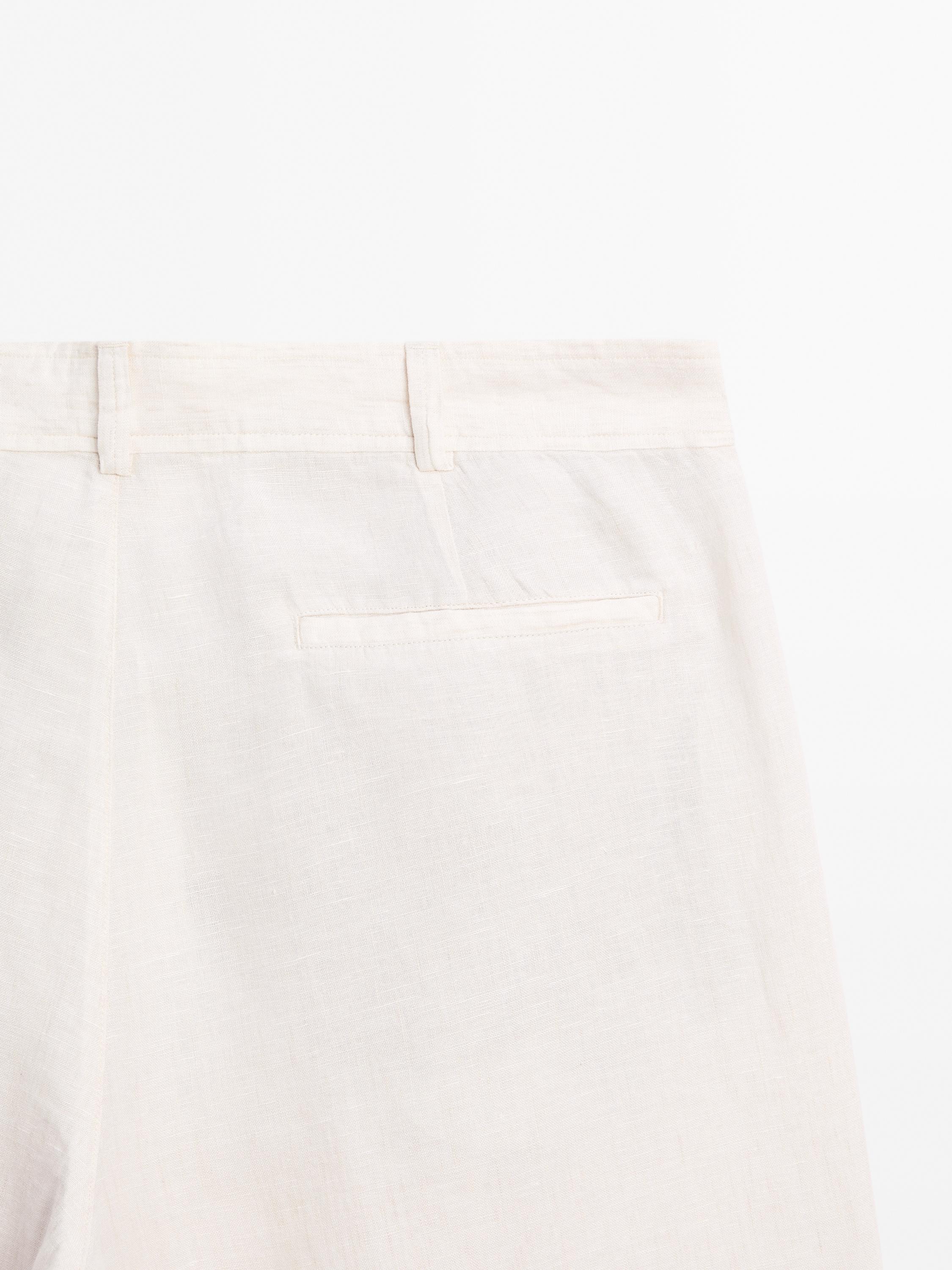 100% linen Bermuda shorts