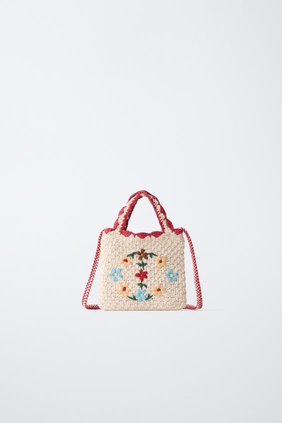 BANDOLERA CROCHET FLORES - Blanco Crudo de Zara - Imagen 0