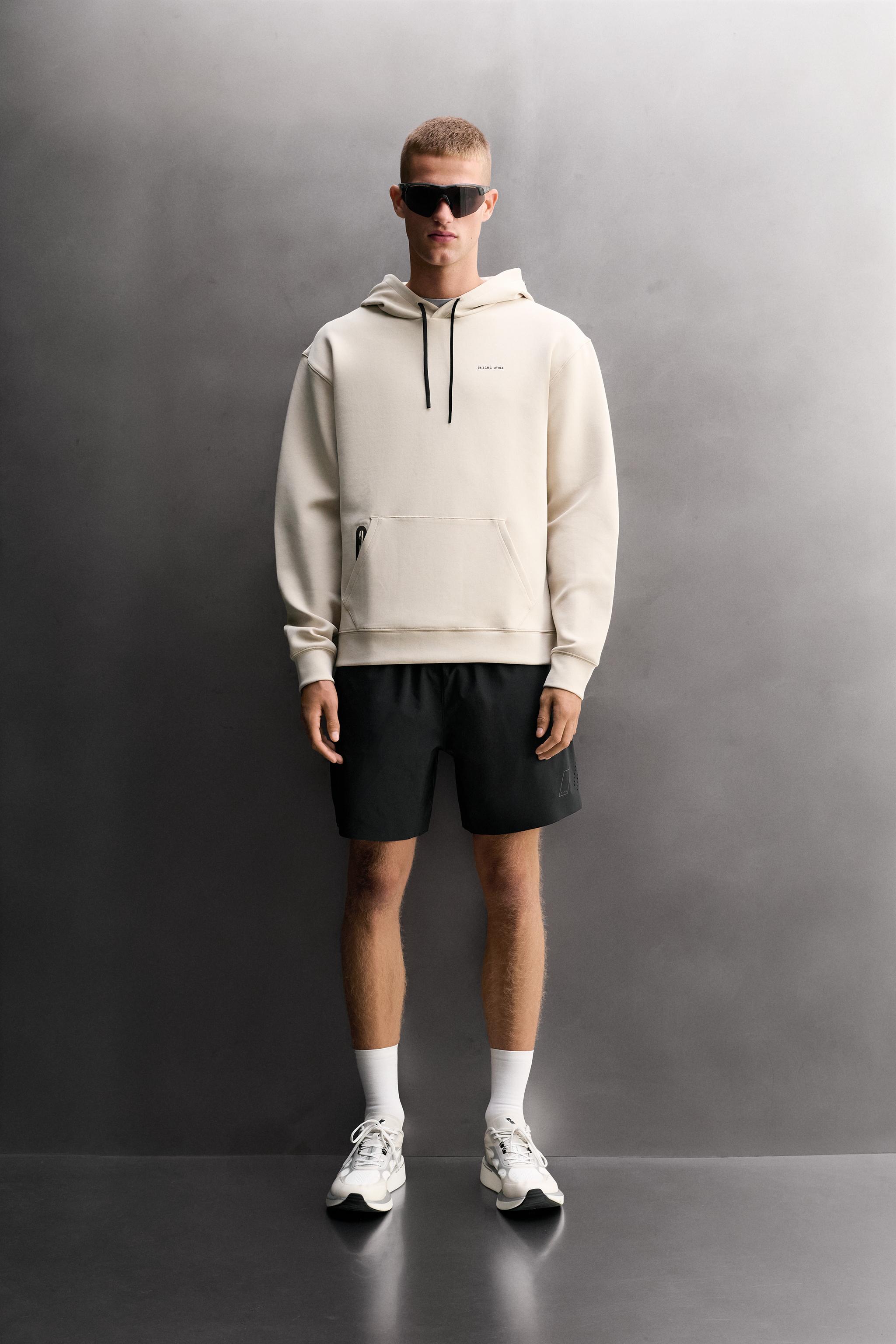 TECHNICAL HOODIE — ecru-white