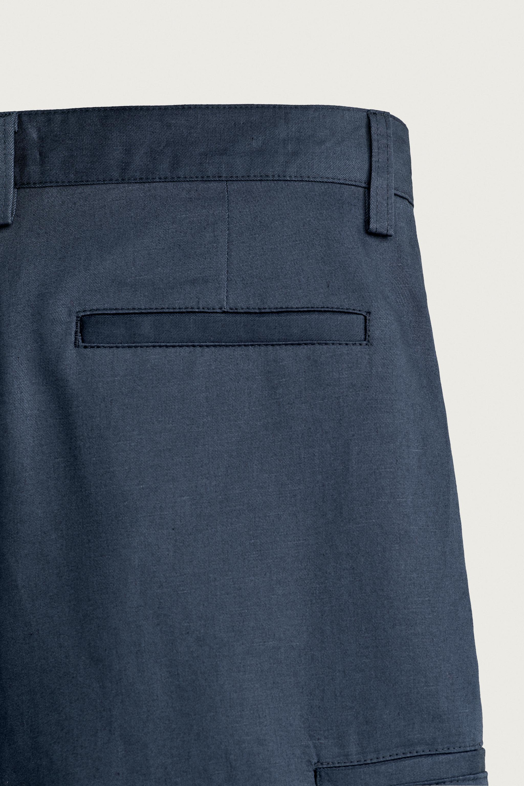 Мужские шорты Zara COTTON-LINEN RELAXED FIT CARGO SHORTS — фото 10