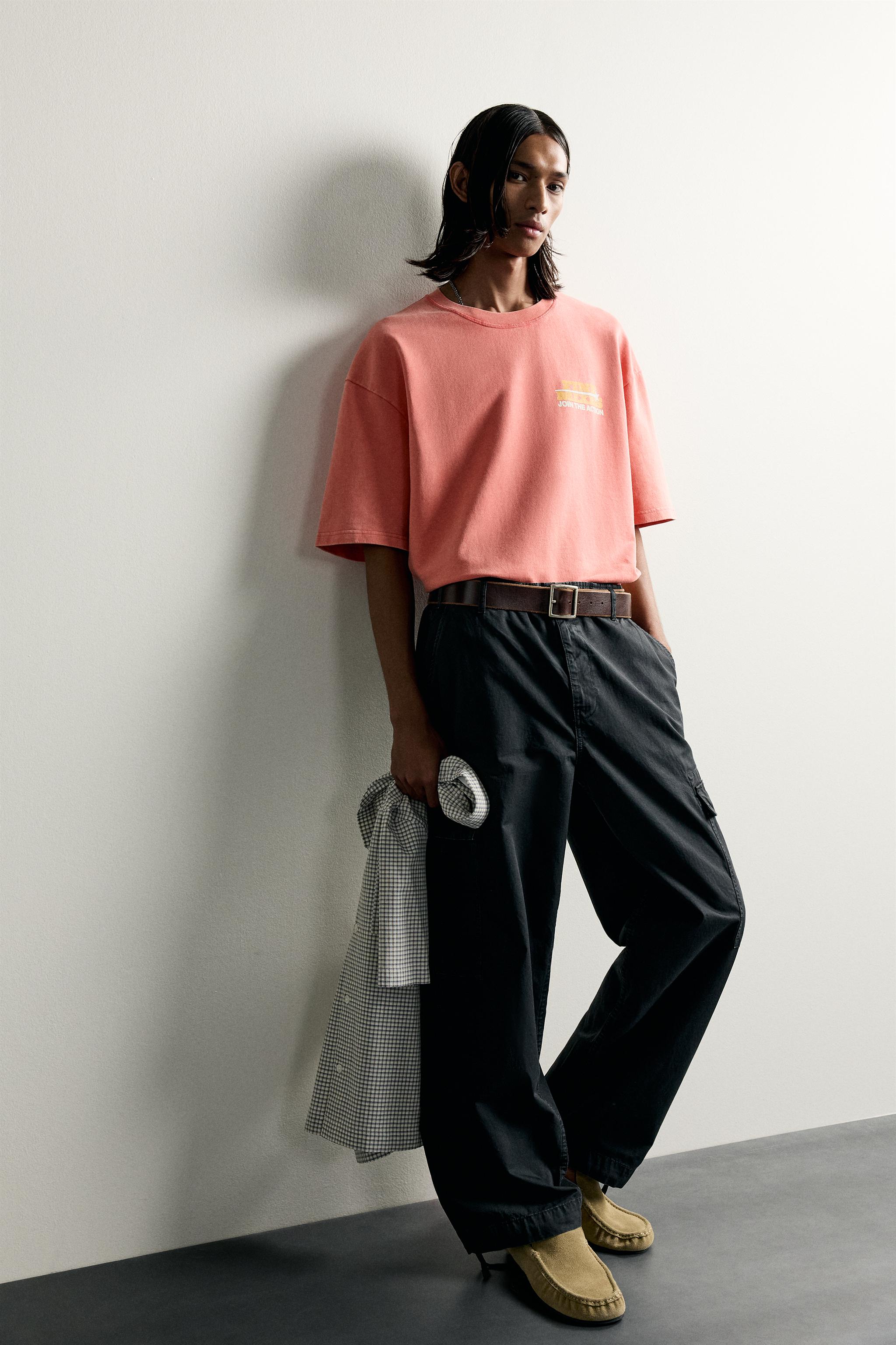 Мужские худи Zara WASHED PRINTED TEXT SWEATSHIRT — фото 8