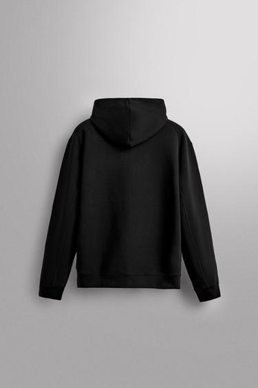 Zara TECHNICAL ZIP-UP HOODIE - Black