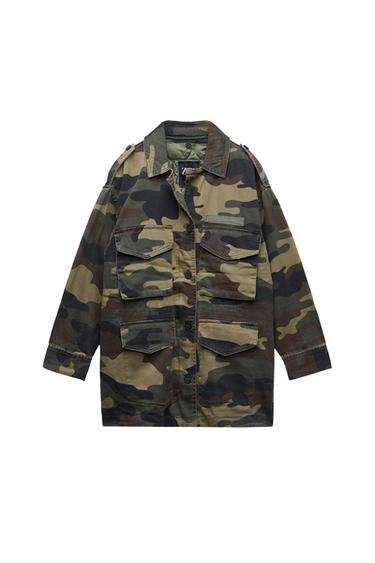 PRINTED OVERSHIRT PUFFER VEST