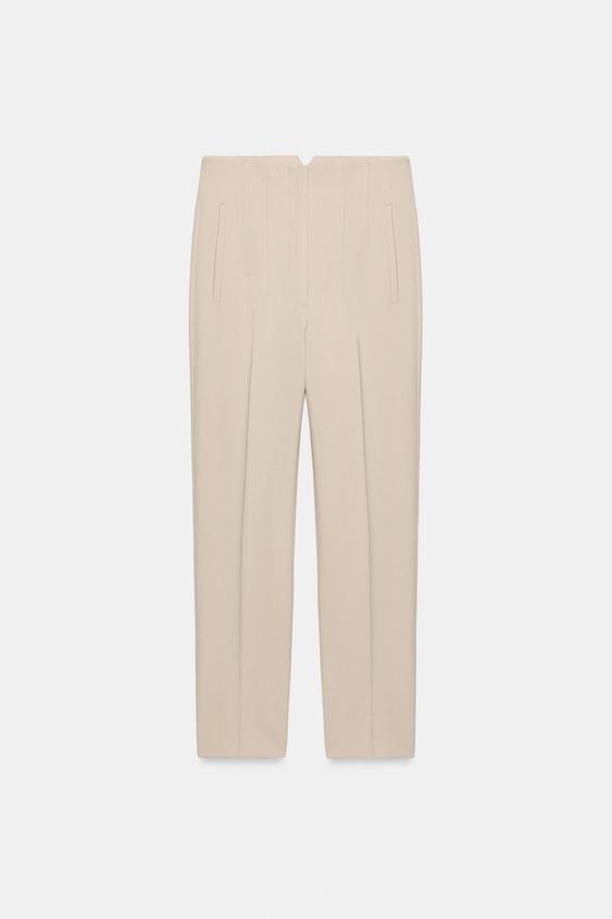 HIGH-WAIST TROUSERS - Beige by Zara - Image 0