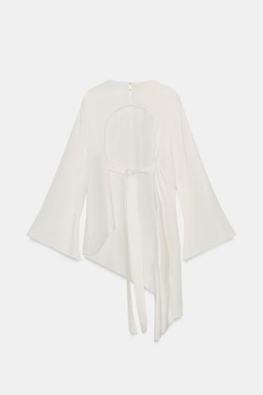 ZW COLLECTION ASYMMETRIC SATIN TOP - Oyster-white by Zara - Image 5
