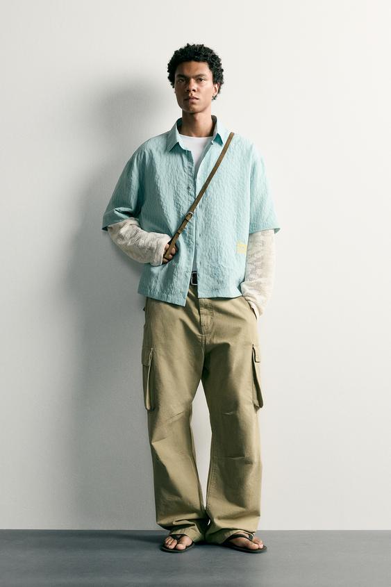 RELAXED FIT SHIRT WITH LAYERED SLEEVES - Sea green by Zara - Image 0