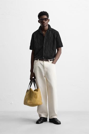TEXTURED JACQUARD SHIRT - Black by Zara