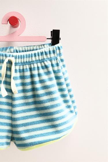 ZARA TIMELESS - SHORT EFFET ÉPONGE À RAYURES - Bleu moyen de Zara - Image 2