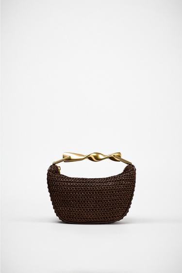 MINI BOLSO ASA METÁLICA - Chocolate de Zara