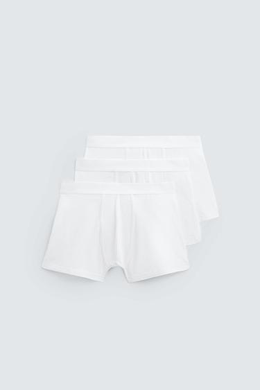 Zara BASIC BOXERS THREE-PACK - White