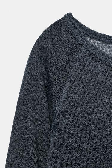 PULL RUSTIQUE À MANCHES LONGUES - Gris anthracite de Zara - Image 5