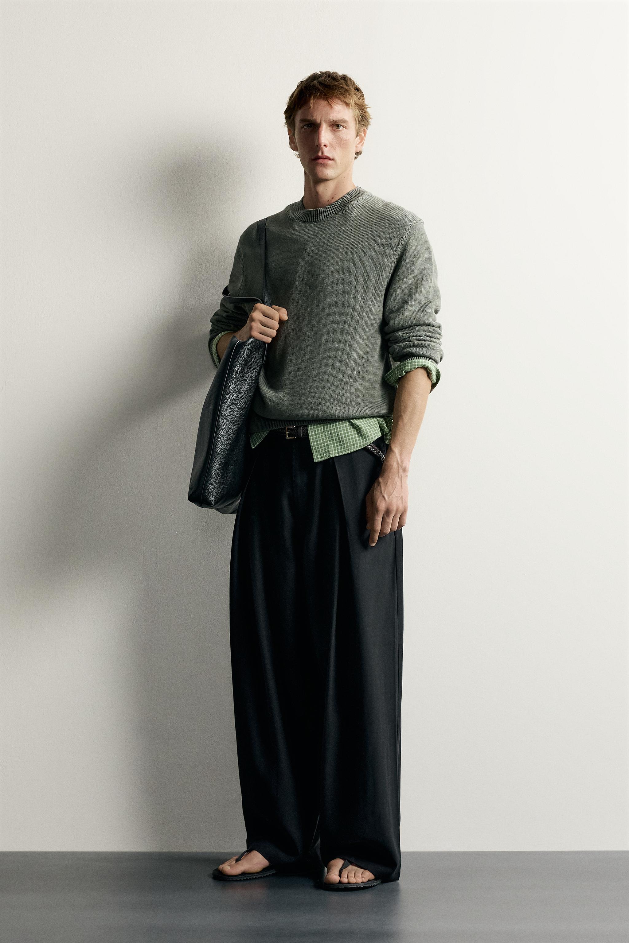 Мужские брюки Zara PLEATED FLOWY PANTS