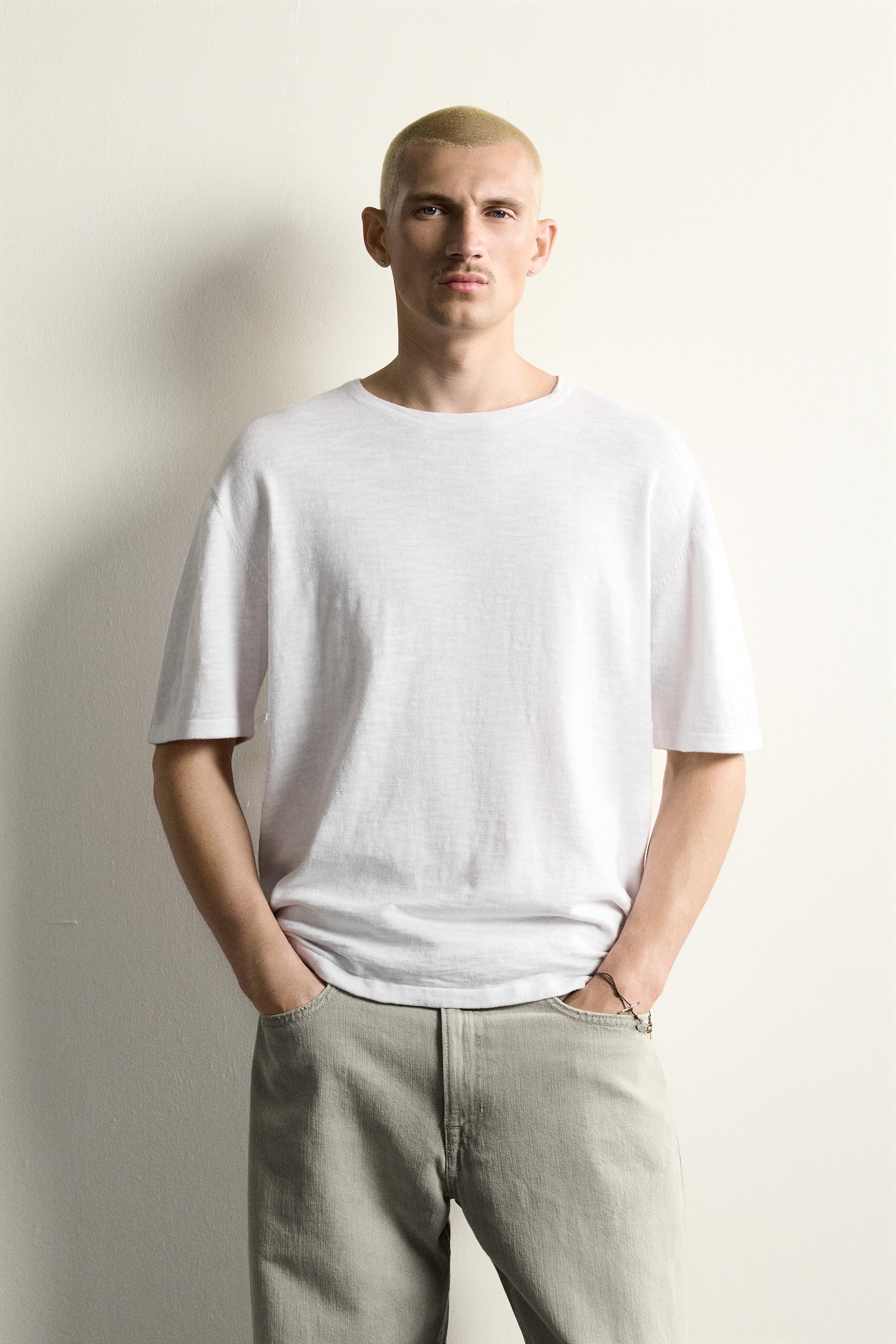 テクスチャーニットTシャツ - ホワイト | ZARA Japan / 日本