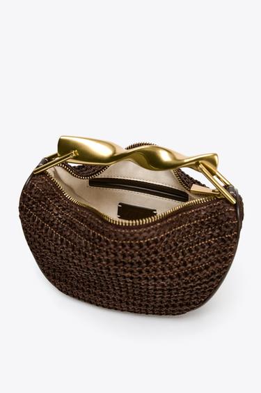 MINI SAC À ANSES MÉTALLIQUES - Chocolat de Zara - Image 5