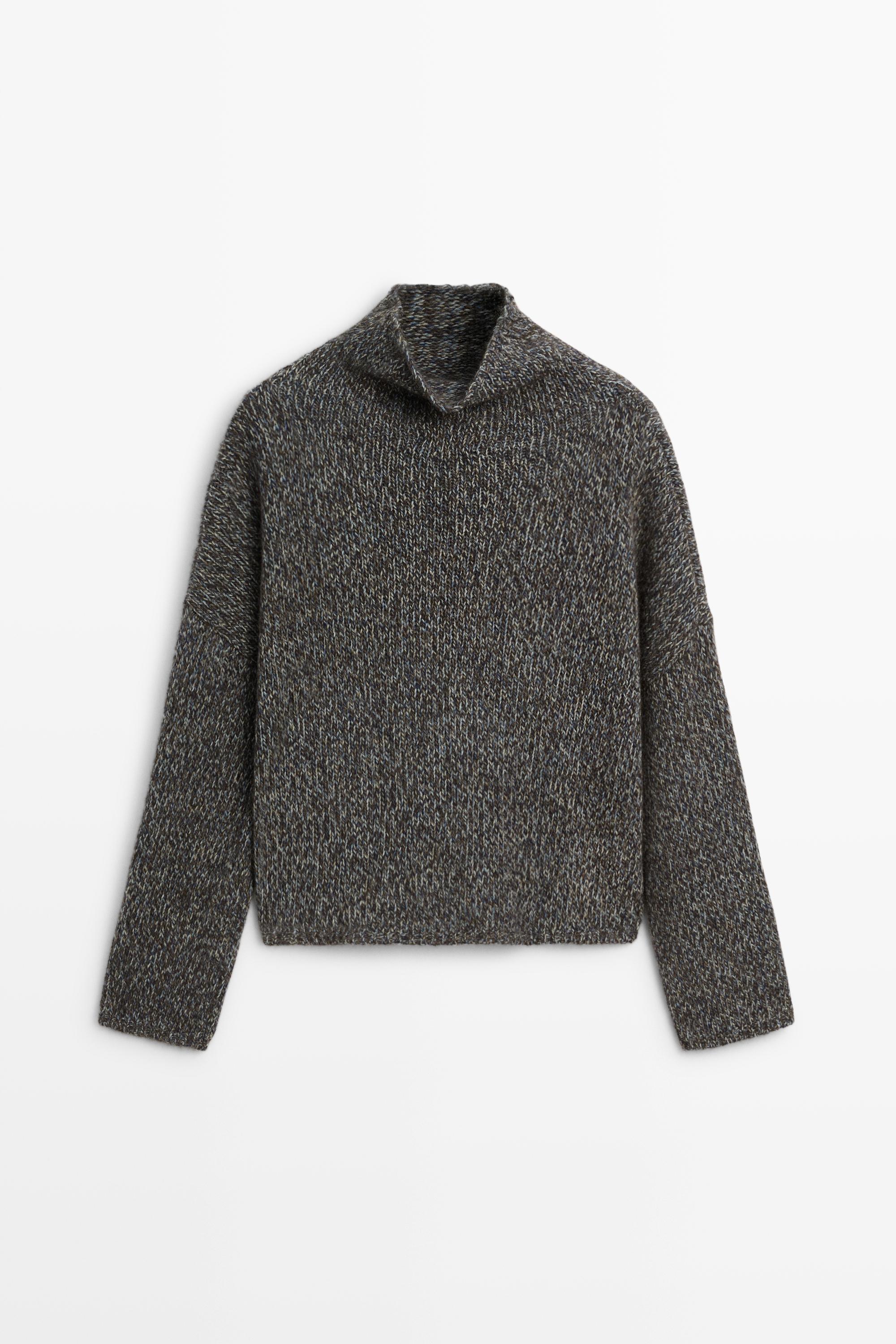 100% wool mouliné knit sweater