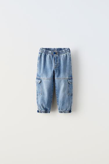 JEAN PARACHUTE CARGO - Bleu moyen de Zara
