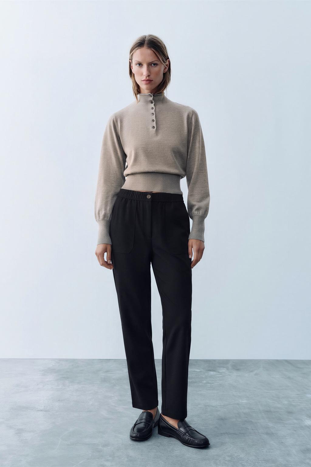 TROUSERS WITH ELASTICATED WAISTBAND