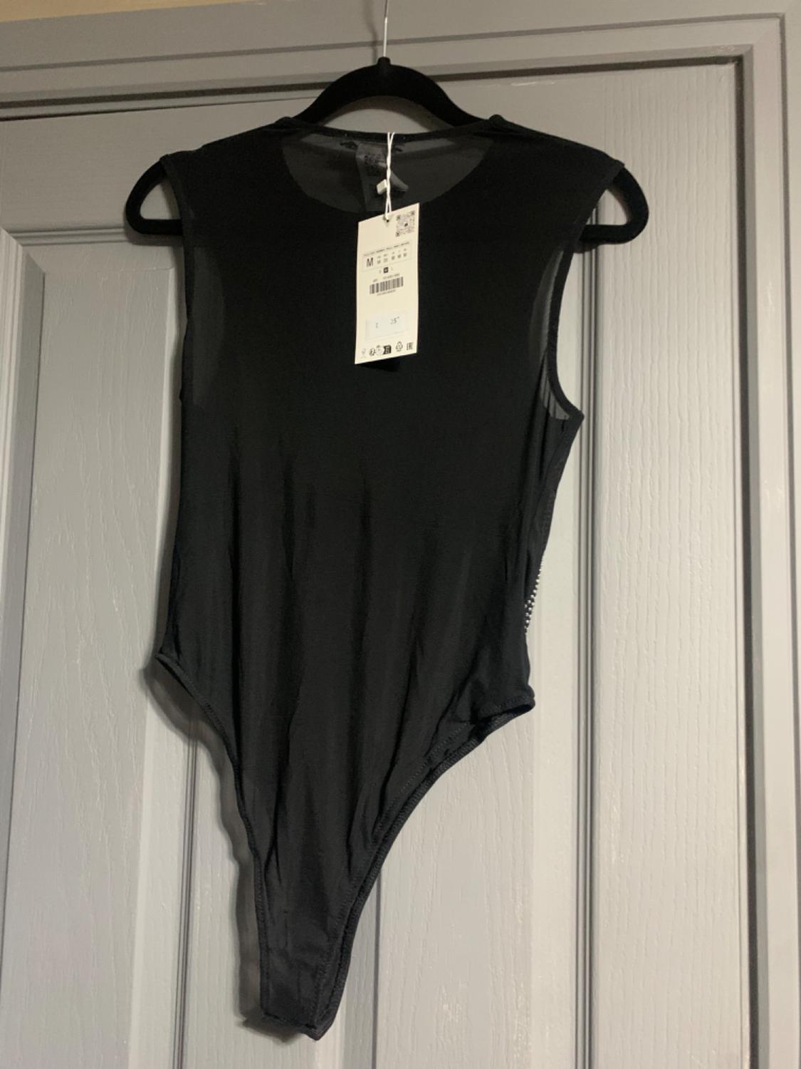 RHINESTONE-ENCRUSTED TULLE BODYSUIT - Image 2