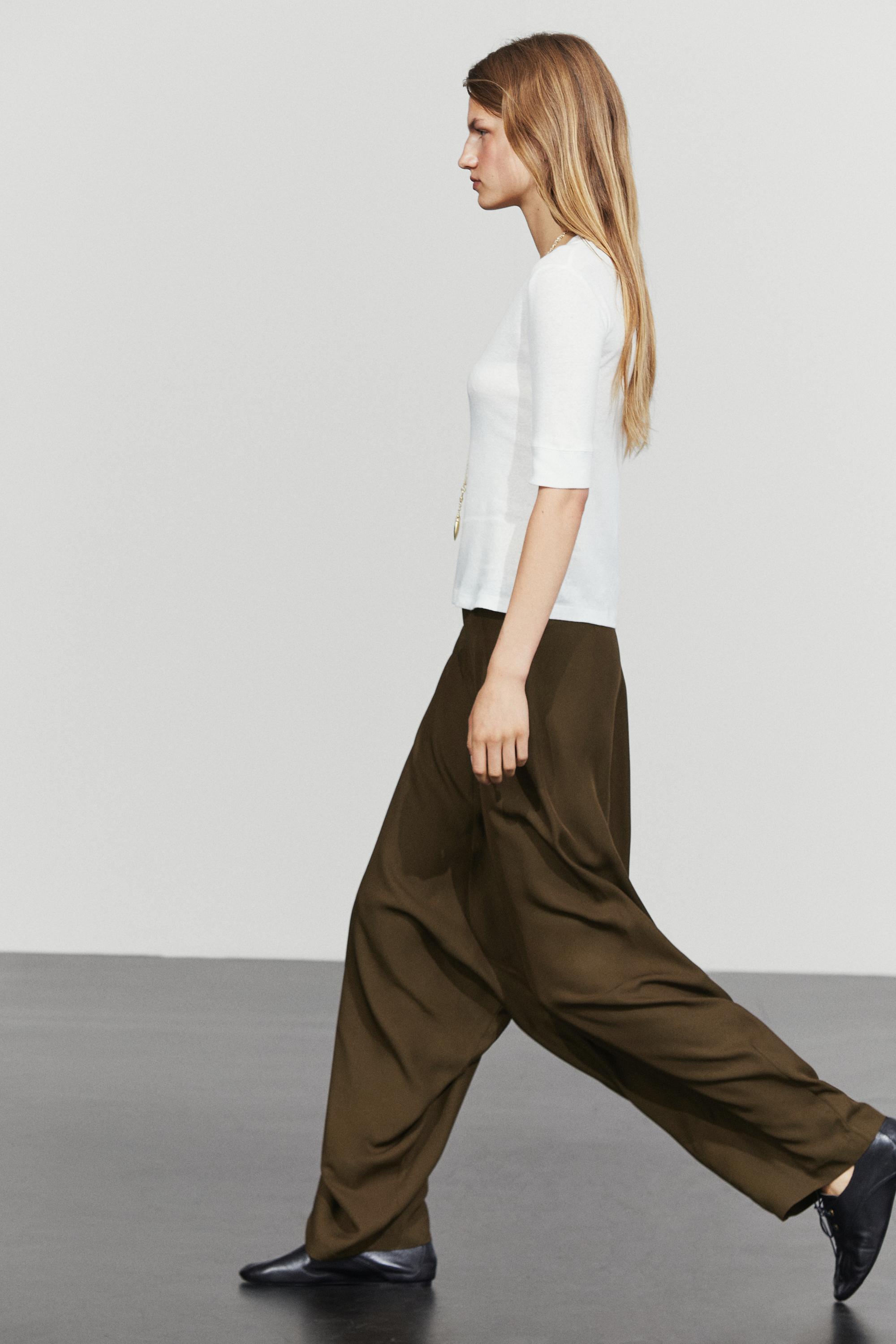 Flowing baggy pants — Brown marl