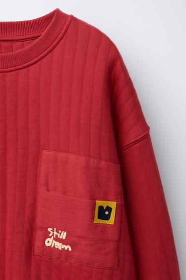 QUILTED SWEATSHIRT - Red by Zara - Image 2
