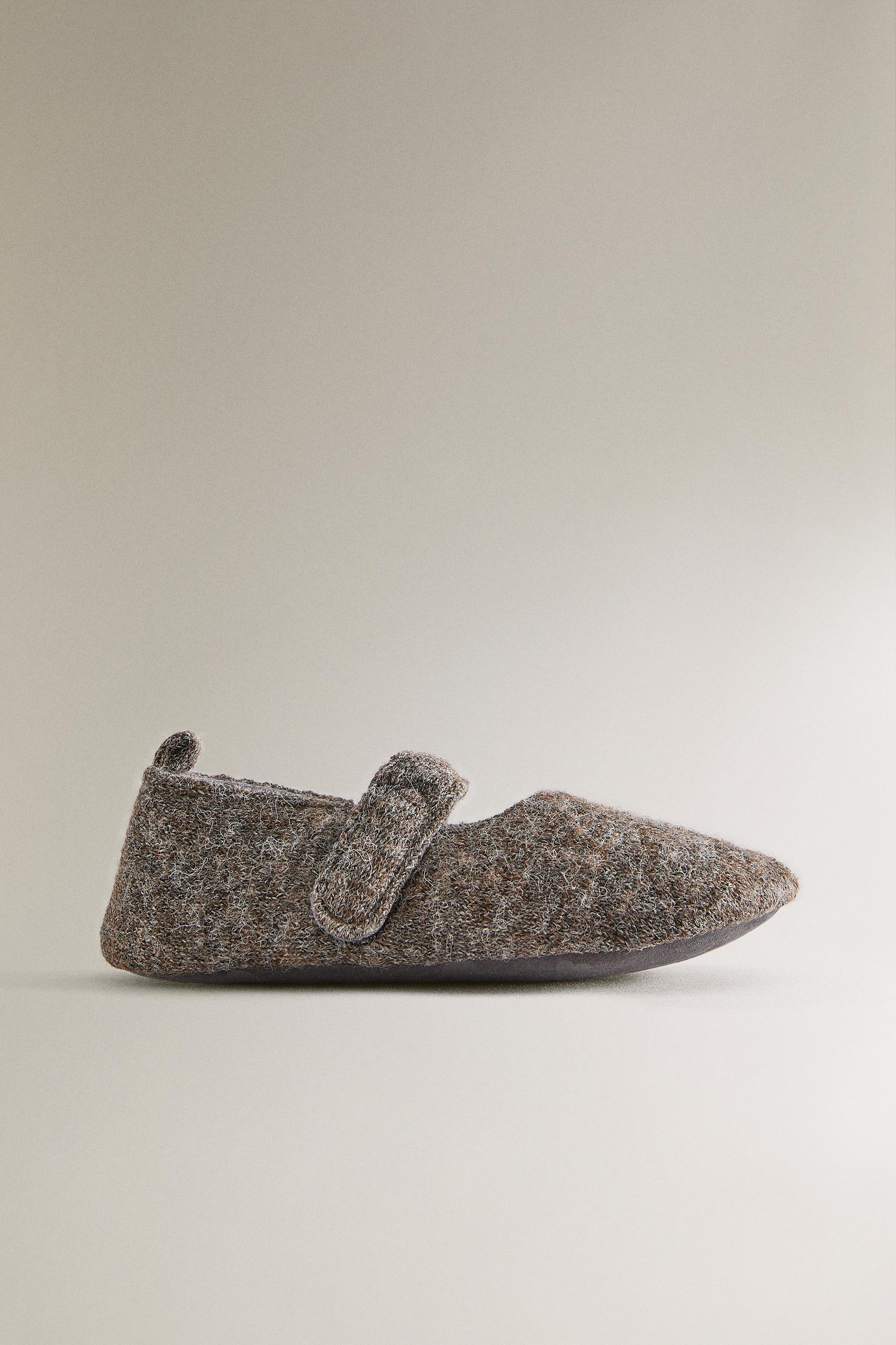 KIDS WOOL EFFECT BALLET FLATS