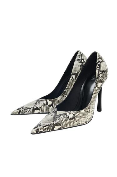 Zara HIGH HEEL ANIMAL PRINT SHOES - Snake