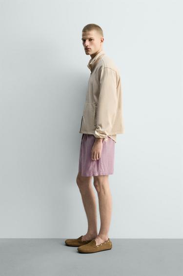 LOOSE-FITTING CHECKS BERMUDA SHORTS LIMITED EDITION - Pinks by Zara