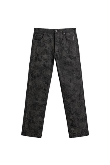 ABSTRACT JACQUARD STRAIGHT-LEG JEANS