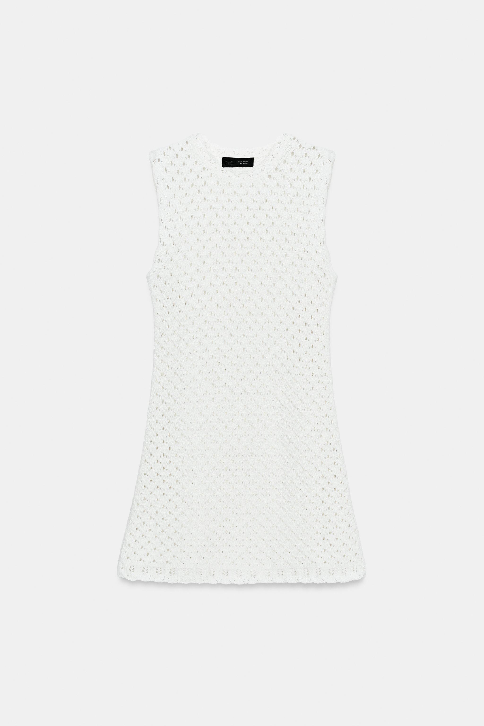ROBE COURTE EN MAILLE POINTELLE