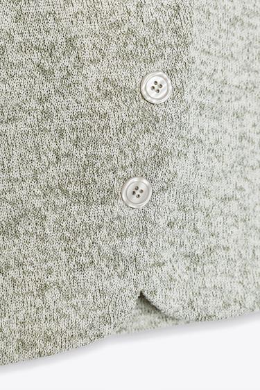 RUSTIC BUTTONED WAISTCOAT TOP - Green / Ecru by Zara - Image 6