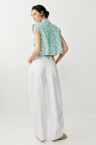 Z1975 BARREL WIDE-LEG MID-WAIST JEANS - White by Zara - Image 4