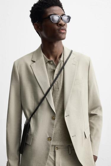 BLAZER COSTUME À CARREAUX - Grisâtre de Zara - Image 4