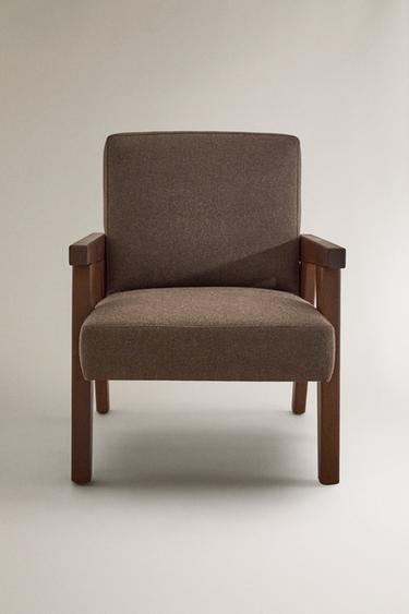 ZARA HOME BY BLASCO UPHOLSTERED WALNUT ACCENT CHAIR - Chocolate by Zara - Image 0