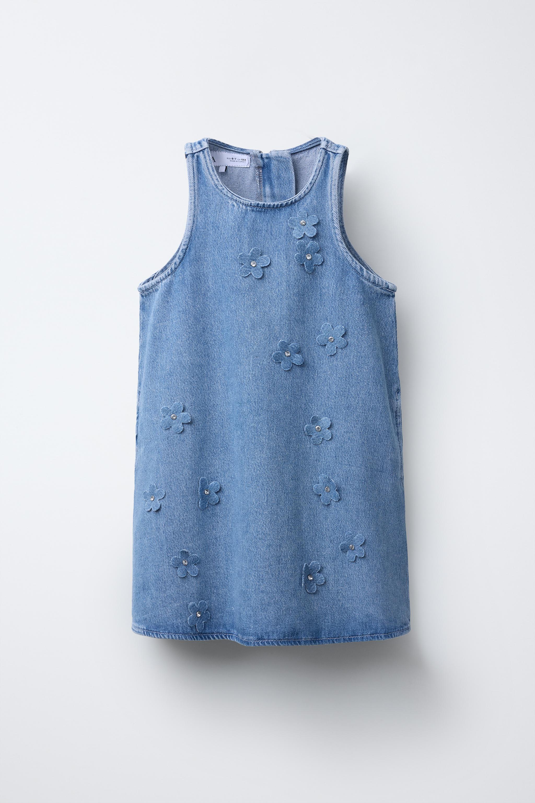 FLORAL DENIM DRESS - Blue | ZARA United States