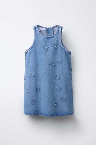 FLORAL DENIM DRESS - Blue by Zara - Image 0