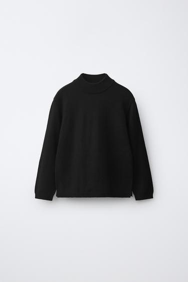 HIGH NECK KNIT JUMPER - Black by Zara