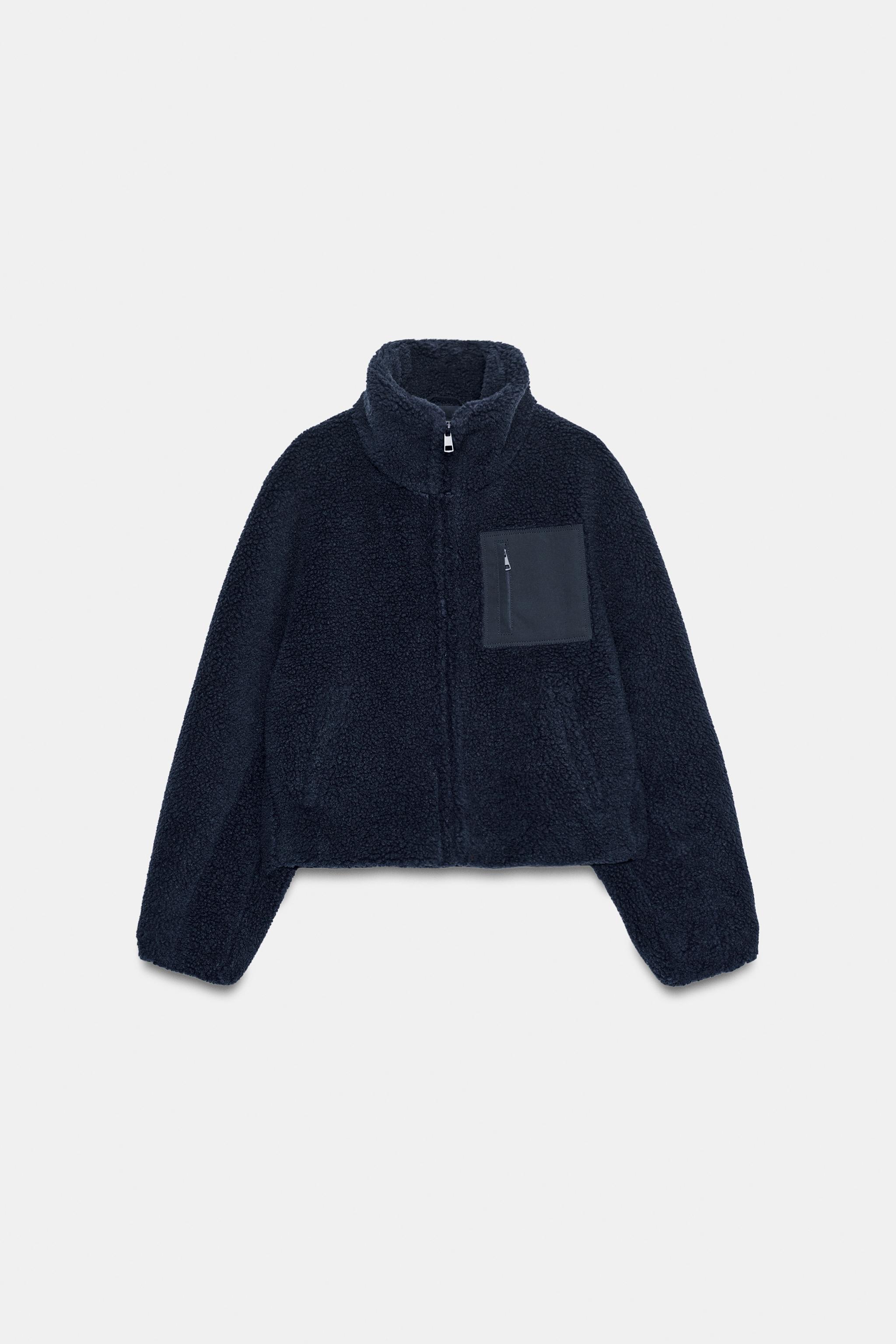 FAUX SHEARLING JACKET WITH COMBINED POCKET