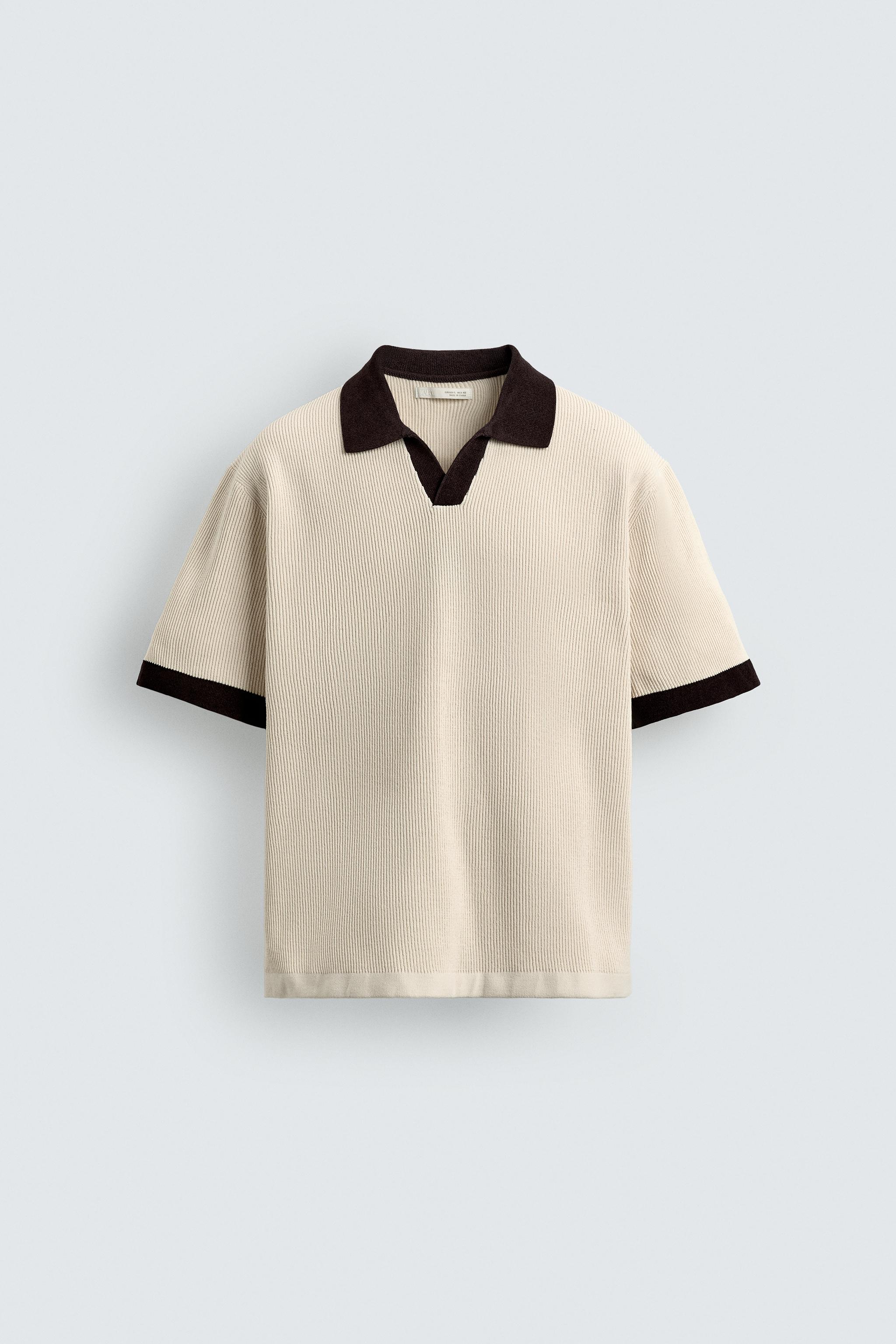 ニットテクスチャーポロシャツ - ネイビーブルー | ZARA Japan / 日本
