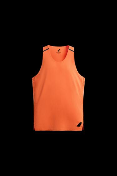 Zara COLOR BLOCK TECHNICAL TANK TOP - Orange