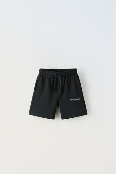 Zara BASIC SHORTS WITH LABEL - Black