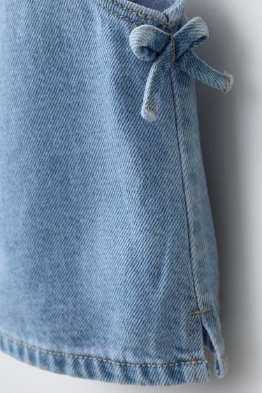 DENIM TOP WITH BOWS - Mid-blue by Zara - Image 2