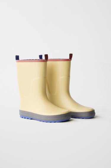 Zara COLOR BLOCK RAIN BOOTS - Sandy Brown