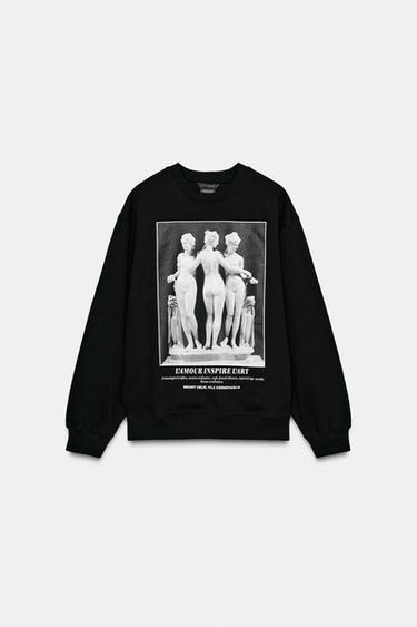 Zara SCULPTURE SWEATSHIRT - Black